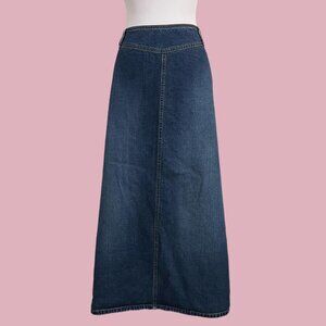 y2k denim plus size preppy girly long jean skirt